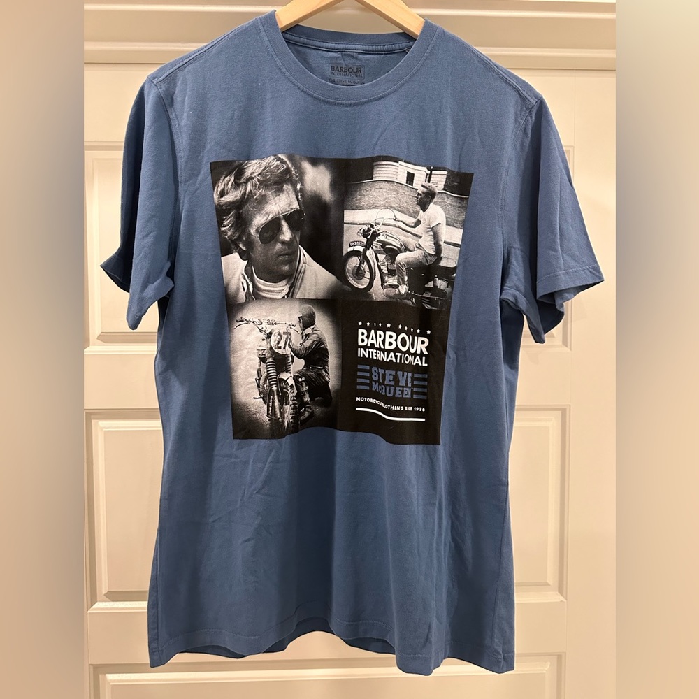 Barbour T-shirt Steve McQueen Blue Medium